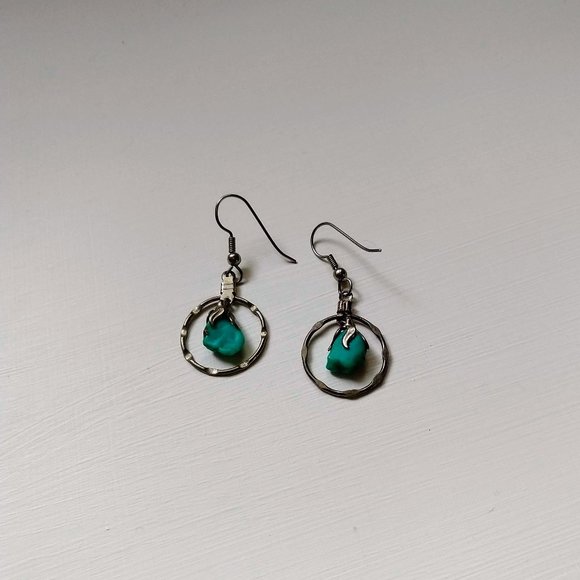 Jewelry - Hanging Turquoise Stone Earrings